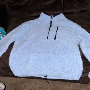 Cozy Light Blue Sherpa Pullover